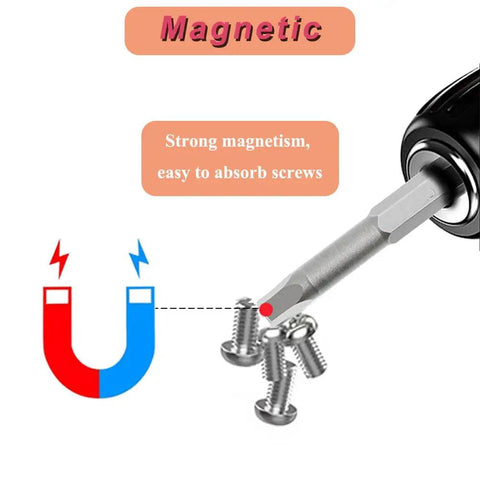 Magnetic Pentagon Head Screwdriver Bits Set Delivering A Heavy Duty Grip 10 Piece Security Drill Bits Quarter Inch Hex Shank showing strong magnet and screws.