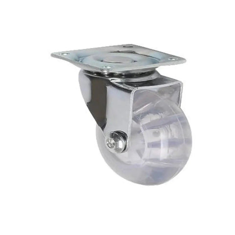 Pack Of 4 3 Inch PU Transparent Crystal Wheel Casters With Brakes For Furniture And Cabinets, smooth rolling swivel caster