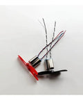 Beefy Four Pack Of 716 Brushless Drone Motors 2CW 2CCW, 46mm Propellers, showing red and black propellers with wires