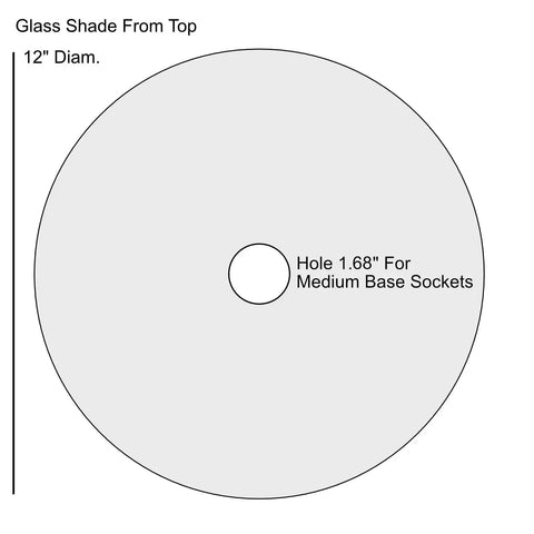 Top view of Alabaster Amber Glass Lamp Shade Replacement For Floor Lamps With E26 Medium Base Socket, 12" diameter