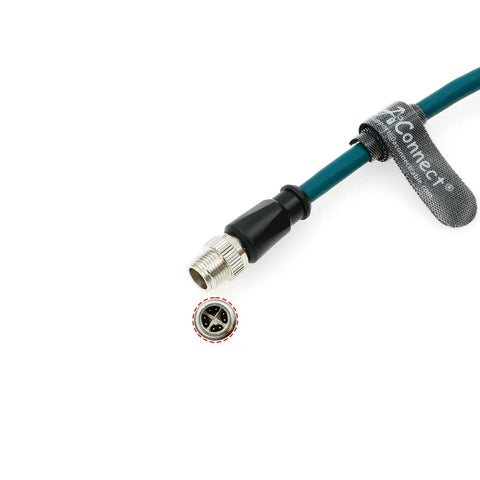 M12 X Code 8 Pin Male To Female Industrial Sensor Connector Cable Waterproof Shielded High Flex 2 Meter for Cognex Cameras