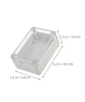 Top Tier 6 Pack Waterproof Electrical Box Enclosure With Clear Transparent Cover For Security Modules And Systems. Dimensions shown.