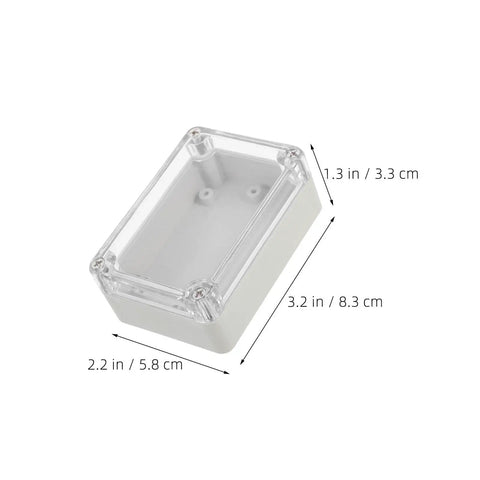 Top Tier 6 Pack Waterproof Electrical Box Enclosure With Clear Transparent Cover For Security Modules And Systems. Dimensions shown.