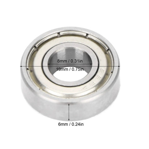 Super Fast Deep Groove Ball Bearings 698Z 10 Pack close-up showing 8mm ID 19mm OD and 6mm width for racing and industrial use.
