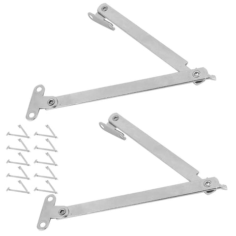 Heavy Duty Cabinet Lift Up Struts Hinges Set Of 10 For Cupboards with screws, iron finish, shown in folded position