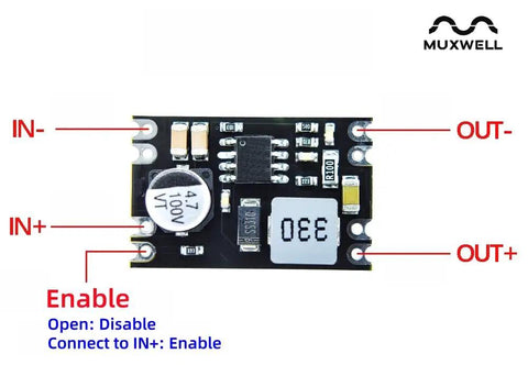 Five Pack Premium High Voltage Buck Converter Module 7 To 100V Down To 24V Step Down Power Supply visual with input and output labels.