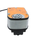 Top Shelf Heavy Duty Ventilation Ball Valve Actuator Lrf24SR Modulating Rotary Motor AC DC 24 Volt HVAC Controller top view with orange label.