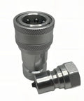 3/8 Inch NPT ISO 7241-B Hydraulic Quick Connect Coupler Set With Dust Caps And Quick Release Disconnect, Heavy Equipment Replacement Kit