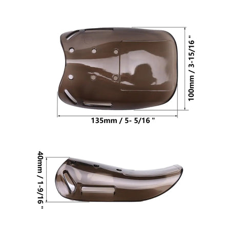 Universal Metatarsal Guards For Work Boots Unisex Safety Shield Toe Protectors Shoe Covers in brown, top and side view dimensions
