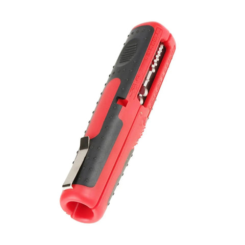 Heavy Duty Wire Strippers For Coaxial Cables And Electrical Wiring Awg 10-20 Ergonomic handle with clip and spring loaded action.