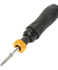 Precision Screwdriver Set With Auto Stop, 0.5-3 Nm Range, RTD-3 Driver, Hex Socket Connector, Wrench Style Handle, Includes 2 Screw Bits For Circuit Boards And Tiny Electronics, Ergonomic Grip, Versatile Bit Connection For Electronics on black handle