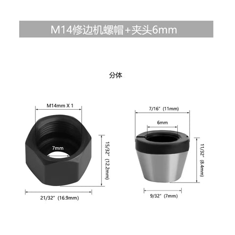 Heavy Duty C Nut Collet Adapter For CNC Router And Carving Machine ER Clamp Fits 12mm Alloy Steel Precision Tooling Accessory with dimensions.