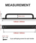 Diagram of 2 Pack Barn Door Handles For Sliding Doors In Black With Plate Zinc Alloy Rust Resistant Pull Handles Hole Center 8.8"