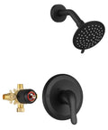 Shower Faucet With Valve Single Handle Trim Kit And 5 Spray Modes Shower Head Wall Mounted System With Pressure Balanced Brass Valve.