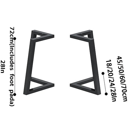 Heavy Duty Metal Double V Table Legs With Adjustable Leveling Pads to Straight Up Level Up Your Home Office Or Dining Room Setup, 72cm height.