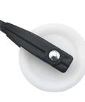 4 Pack 2-1/2 Inch Nylon Clothesline Pulleys For Outdoor Use Built To Last Heavy Duty Plastic Kit For Hanging Heavy Objects, Smooth Spin, Wear-Resistant, Long-Lasting Outdoor Rope Support. Black nylon pulley with white wheel, 2.5 inch