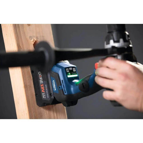 Professional 18V Brushless Hammer Drill Driver Kit With 8 Ah Battery Pack And 1330 Inch Pound Torque in use on wooden beam.