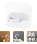 Heavy Duty Adhesive Wall Hooks 30 Pack Straight Up No Drill Setup For Bathroom Kitchen Storage Waterproof Plastic Home Organization Clips.