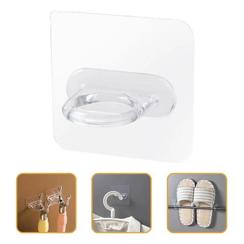 Heavy Duty Adhesive Wall Hooks 30 Pack Straight Up No Drill Setup For Bathroom Kitchen Storage Waterproof Plastic Home Organization Clips.
