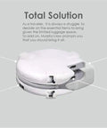 Power Station Traveler Bundle with Universal Adapter, USB Charger, and Power Strip, round compact design showing ports