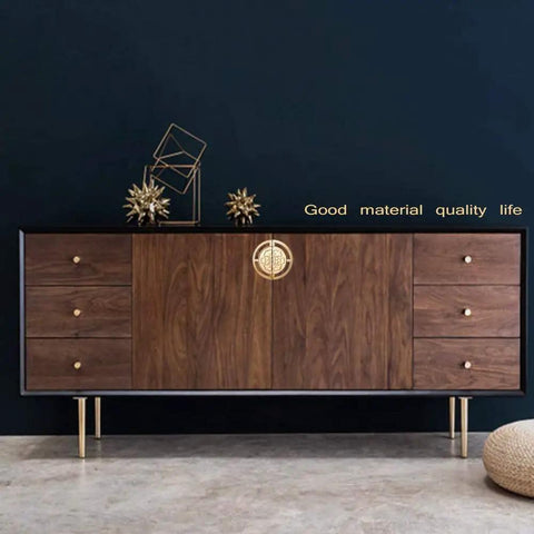 Gold Retro Style Brass Cabinet Pull Handles 2 Pack For Cabinets Closets And Drawers Round Old School Pull Knobs with Auspicious Cloud Geometric Pattern on a wooden cabinet