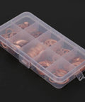 Top Rated 200 Piece Copper Washer And Gasket Assortment Kit Metric M5 To M14 Flat Ring Seals Hardware Tool With Durable Storage Box Perfect For DIY Home Repair Jobs And Quick Car Fixes On A Tight Budget, clear box