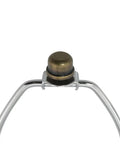 Solid Bronze Lamp Finials Caps 1/4-27 Threaded Hat Style Tops on metal harp, decorative accessory for table or floor lamps.