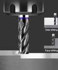 VIERDWIN carbide roughing end mill, 1/2 in, 4-flute, square-nose milling cutter.