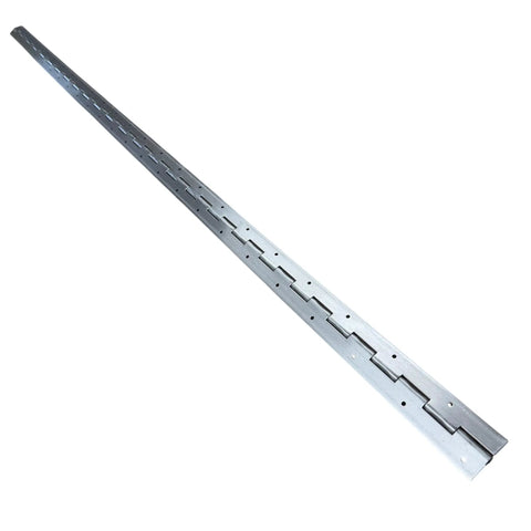 Built Like A Tank Two Pack 72 Inch Heavy Duty Aluminum Piano Hinges 2 Inch Wide.090 Thick viewed from above with solid aluminum finish.