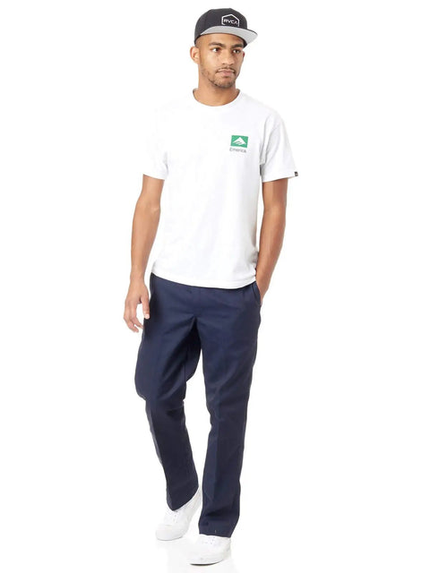 Mens Original Straight Leg Work Pants Rock Solid Heavy Duty Uniform Trousers Built Different For The Daily Grind Dark Navy Poly Cotton Blend 30W X 34L