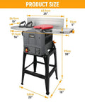 10 Inch Benchtop Planer Jointer Combo With Heavy Duty Stand dimensions showing size and structure, ideal for woodworking tasks.
