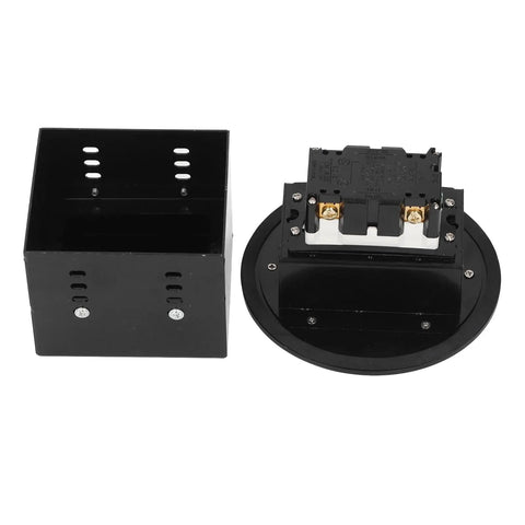 Sleek Stainless Steel Recessed Floor Outlet with Dual 3 Prong Sockets, Heavy Duty 20A 2500W Round Electrical Receptacle parts