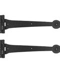 15 Inch Black Wrought Iron Strap Hinge With Spade Tip Heart Style For Doors And Gates Includes Mounting Hardware Pack Of 2
