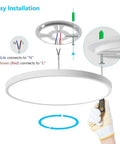 Installation diagram of 12 Inch 24W Dimmable LED Flush Mount Ceiling Light With Remote Control Color Temperature Adjustable
