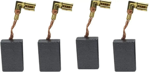 Top Shelf Carbon Brush Replacement Set For Makita Angle Grinders Heavy Duty Motor Repair Parts Compatible With CB318 CB340 GD0600, four black carbon brushes with copper connectors.