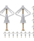 Heavy Duty Drywall Anchor Repair Kit With 50 Sets Of Butterfly Anchors And Screws For Hollow Walls Made From Plastic And Steel Construction