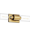 Stylish Modern 2 Light Vanity Light Fixture In Matte Gold With Clear Glass Up And Down Wall Sconces For Bathroom Bedroom Hallway And Kitchen Bulbs Not Included