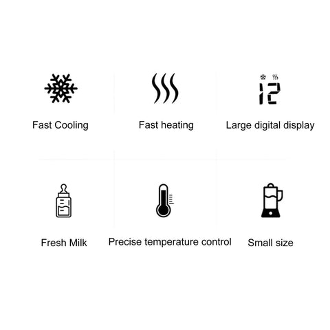 Keep Your Daily Drip Just Right With Smart Temp Control Dual Action Car Cup Warmer Cooler; icons for cooling, heating, display.
