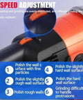 Heavy Duty Angle Grinder And Concrete Polisher With Six Speed Settings For Smooth Wall And Floor Finish, features 6-speed adjustment settings.