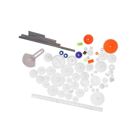 78 Piece DIY Gear And Pulley Kit With Plastic Gears Rack Kits And Shaft Belts For Hobbyists And Makers, assorted components