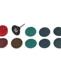 10 Piece 2 Inch Quick Change Disc Kit For Sanding And Surface Prep With Zirconia Alumina Grinding Discs And Nonwoven Conditioning Discs
