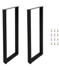 40 Inch Bar Height Table Legs Set Of 2 Built To Last Heavy Duty Metal Rectangular Iron Furniture Legs With Adjustable Feet For Pub Tables Breakfast Bars And DIY Projects, shown with screws, black finish