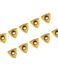 WCMT2.52 55 Degree Diamond Carbide Turning Inserts, pack of 10, shown from top view.