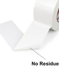 White Duct Tape 3 Inch Wide, Heavy Duty Industrial Grade 55 Yards, Waterproof And UV Resistant, Strong Adhesive shown with no residue claim.