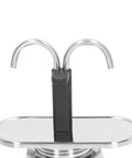 Straight Up Barista Quality 100 Ml Stainless Steel Moka Pot Espresso Maker showing stainless spouts and base design for easy coffee brewing.