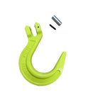 Three Eighths Inch Clevis Foundry Hook With 8377 Lbs Working Load Limit For Beefed Up Heavy Duty Lifting Grade 80 Alloy Steel Forged Construction Ideal For G80 Transport Binder Chain And Binder 1 Pack Ready To Use Rigging Set, green hook with pin