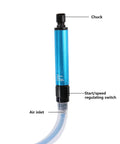 Close-up of the Badass Speed 35000 RPM Pneumatic Grinding Pen showing the chuck, air inlet, and speed regulating switch.