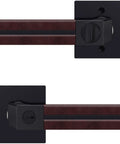 Six Pack Leather Wrapped Interior Door Handles With Keyless Privacy Lock Matte Black Lever Set For Bedroom And Bathroom Doors