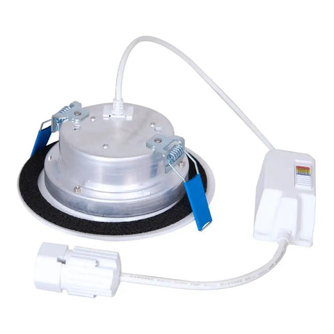 Back view of 4 Pack Canless LED Downlights With QuickLink For No Fuss Install 4 Inch White Finish Selectable Color Temperature 2700K To 5000K
