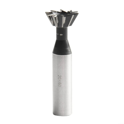 6 Flute Dovetail Milling Cutter 60 Degree HSS Metalworking Tool For Stainless Steel Carbon Steel Cast Iron And Alloys, 20mm Diameter